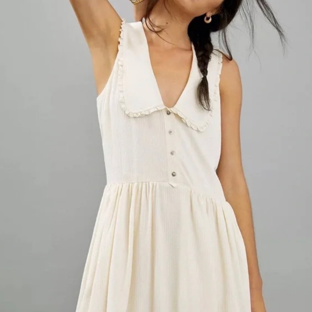 Maeve ivory sleeveless dress with bib collar. Size Small. New with tags!
